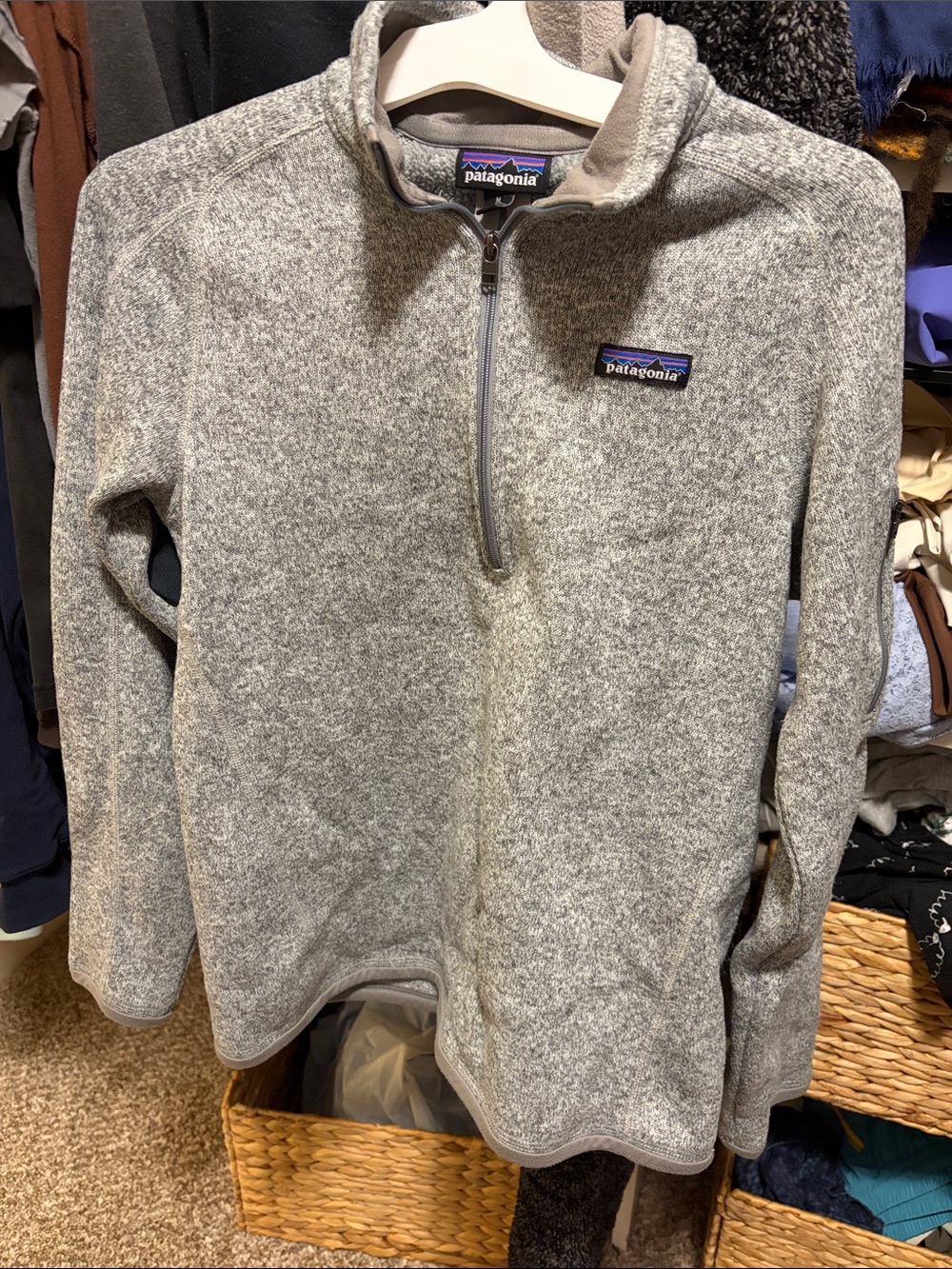 Patagonia Kids Heather Gray Quarter-Zip Fleece Pullover